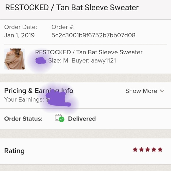 HOST PICK Beautiful Tan Bat Sleeve Sweater - Picture 6 of 6